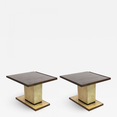 Dupre Lafon pair of makassar and parchemin side table