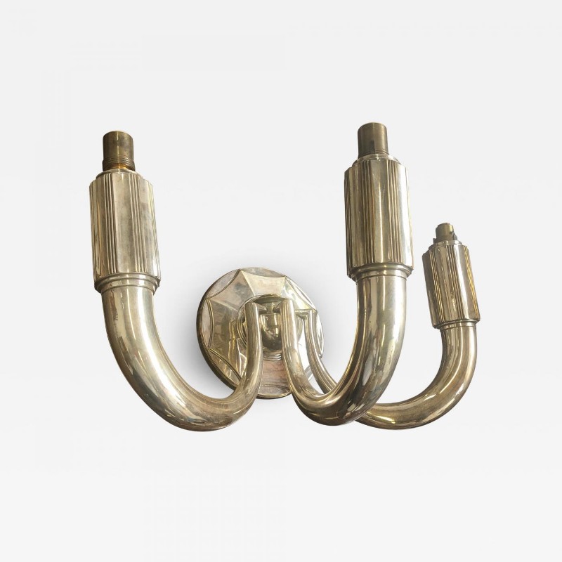 E.J.Rulhmann 3 lights silvered bronze sconce