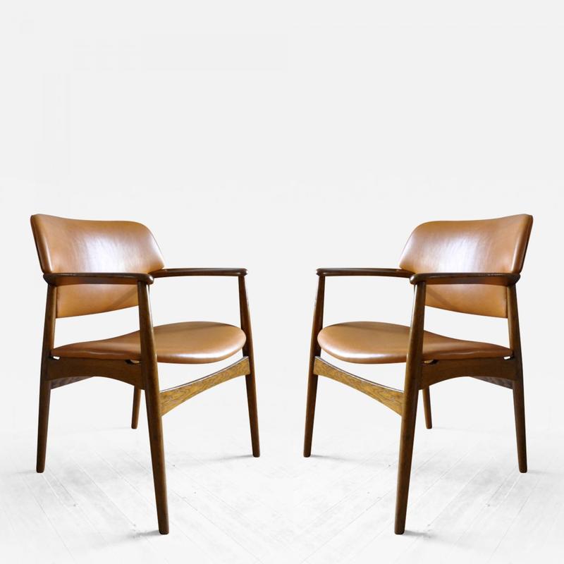 Ejner Larsen & Aksel Bender Madsen pair arm chairs