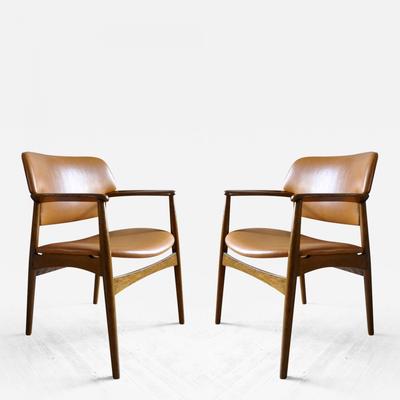 Ejner Larsen & Aksel Bender Madsen pair arm chairs