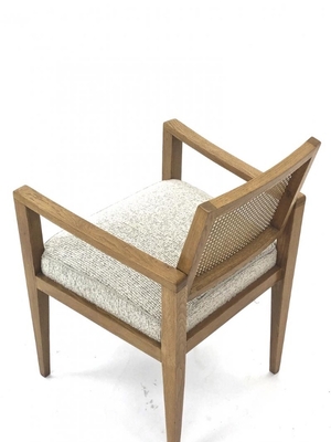  Emile Seigneur set of four oak cane arm chair 