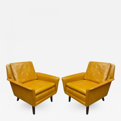 Folke Ohlsson Fritz Hansen leather pair lounge chairs