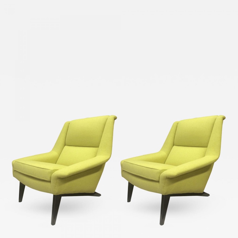 Folke Ohlsson Fritz Hansen pair lounge chairs