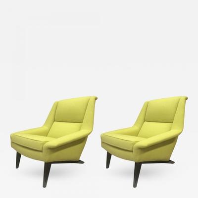 Folke Ohlsson Fritz Hansen pair lounge chairs