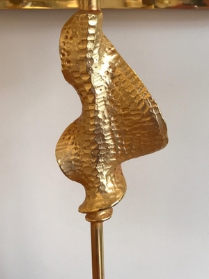 Fondica Awesome Pair of Gold Bronze desk Lamps Signed De Wael