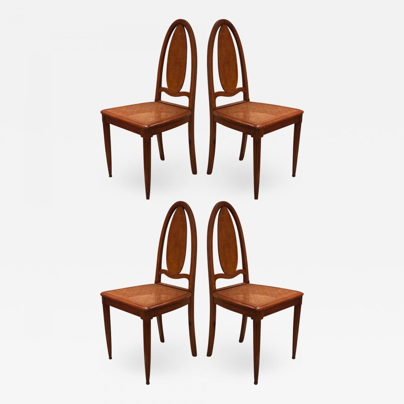 Francis Jourdain Attributed Art Deco set of 4 early dinning chair