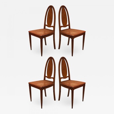 Francis Jourdain Attributed Art Deco set of 4 early dinning chair