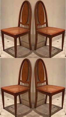 Francis Jourdain Attributed Art Deco set of 4 early dinning chair