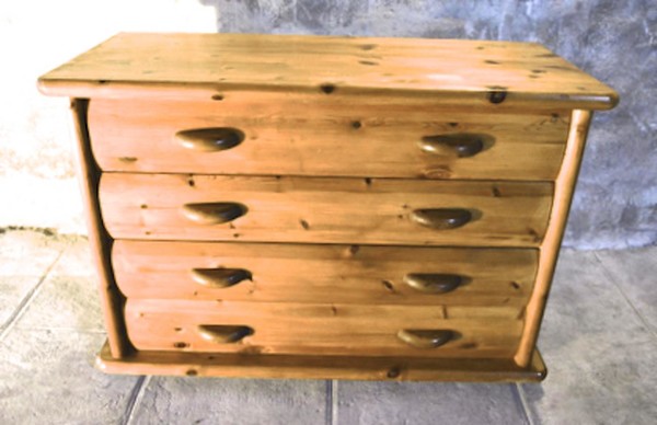 French alp solid pine 4 drawers chest of drawers