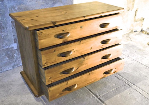 French alp solid pine 4 drawers chest of drawers
