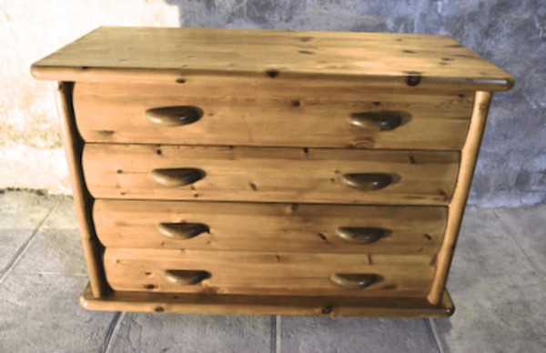 French alp solid pine 4 drawers chest of drawers