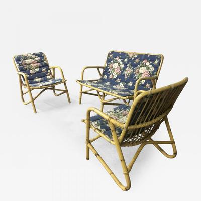 French Riviera Bamboo Set One Couch Two Chairs