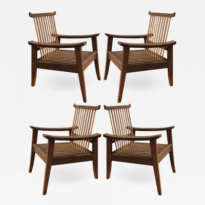 French riviera  beach house set of 4 pagoda shaped lounge chairs