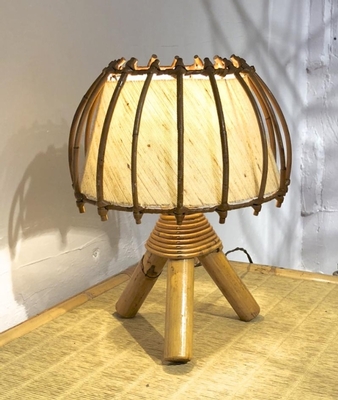 French riviera charming bamboo pair of table lamps