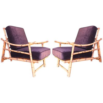 French Riviera Rattan Lounge Chairs