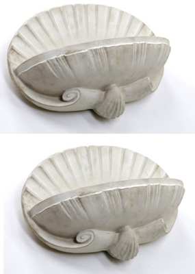 French riviera shell shaped pair of plaster sconce