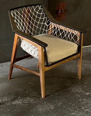 French Riviera style unusual net fish pair of chair