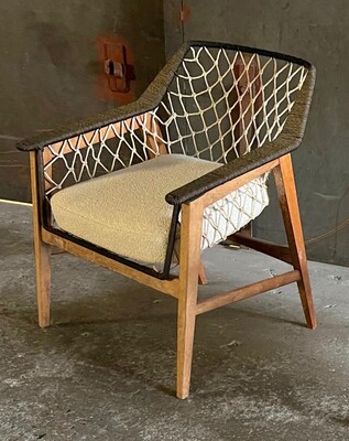 French Riviera style unusual net fish pair of chair