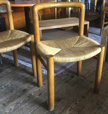 Gautier Delahaye exceptional set of 8 organic rush chairs