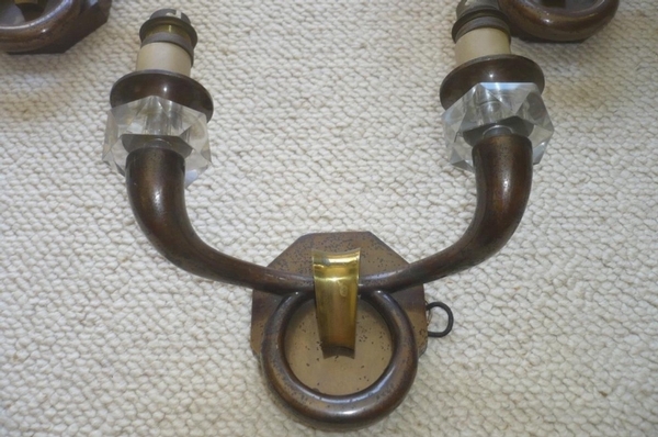 Genet et Michon Set of 3 Bronze Sconces