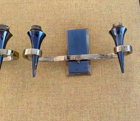Genet Michon rare 4 gold and cannonball 2 light sconces