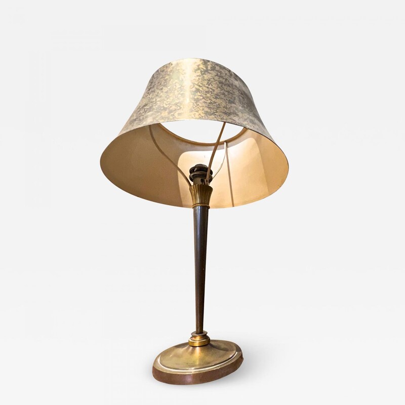 Genet Michon solid bronze table lamp with Printz style shade