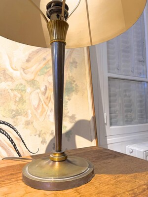 Genet Michon solid bronze table lamp with Printz style shade