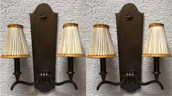 Genet Michon vintage extreme quality bronze sconces