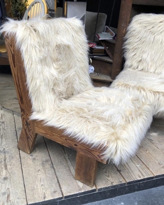 Gerrit Rietveld Atributed pair of raw pine slipper chairs