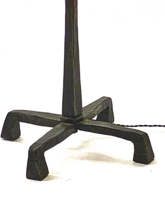 Giacometti style  hammered wrought iron floor lamp