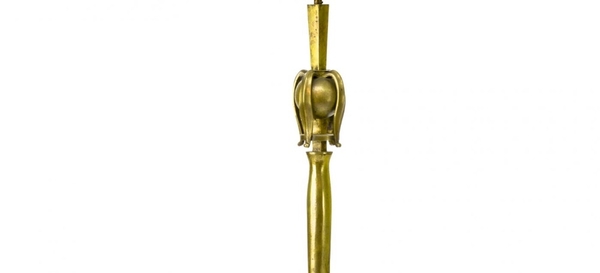 Giacometti style solid gold bronze work of art floor lamp
