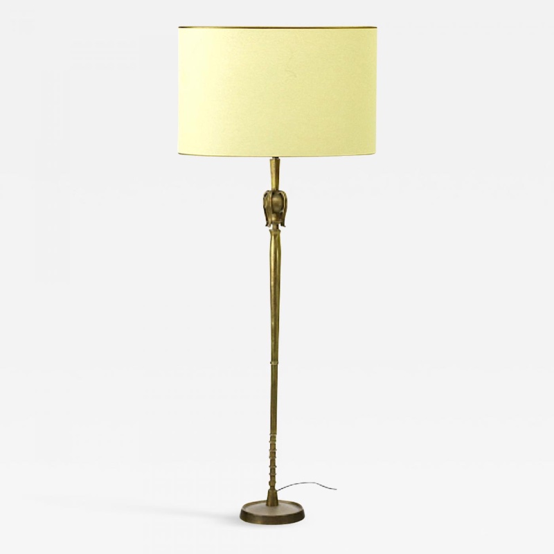 Giacometti style solid gold bronze work of art floor lamp