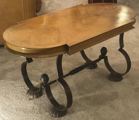 Gilbert Poillerat attributed charming coffee table wood&iron