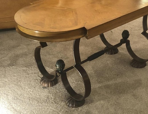 Gilbert Poillerat attributed charming coffee table wood&iron