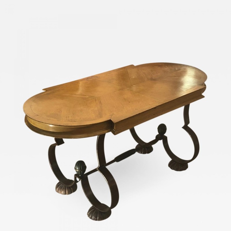 Gilbert Poillerat attributed charming coffee table wood&iron