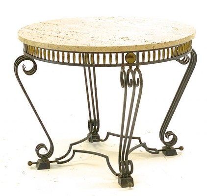 Gilbert Poillerat attributed superb iron work coffee table