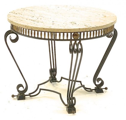 Gilbert Poillerat attributed superb iron work coffee table