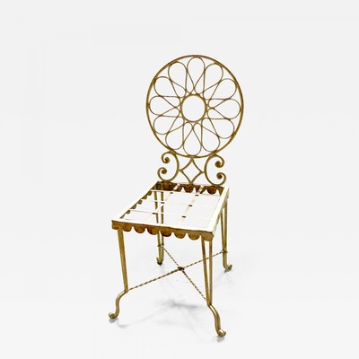  Gilbert Poillerat documented charming refined wrought iron chair