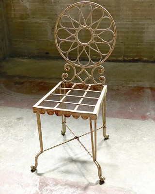  Gilbert Poillerat documented charming refined wrought iron chair