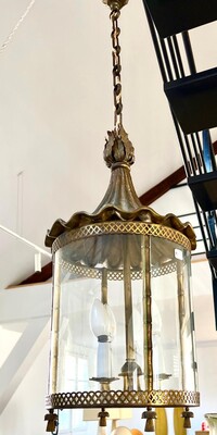 Gilbert Poillerat solid gold bronze neo classic lantern