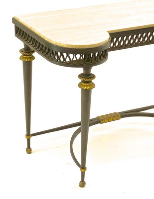  Gilbert Poillerat wrought iron console with gold bronze accent