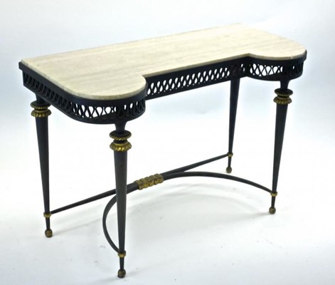  Gilbert Poillerat wrought iron console with gold bronze accent