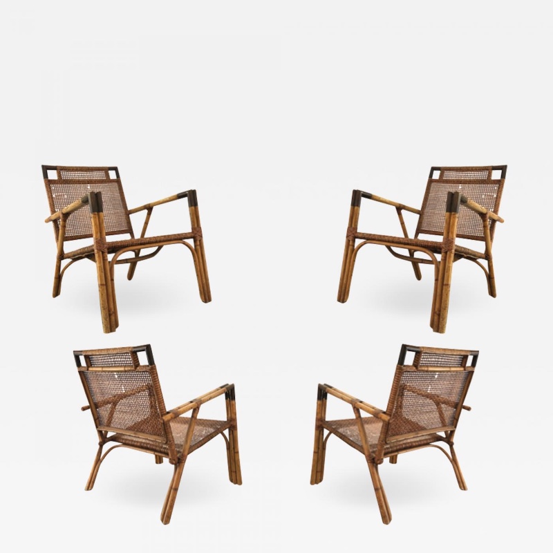 Gilles Semadiras for Maison et Jardin 4 canning chairs set