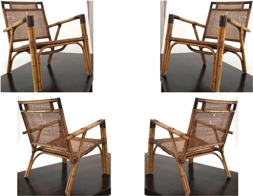 Gilles Semadiras for Maison et Jardin 4 canning chairs set