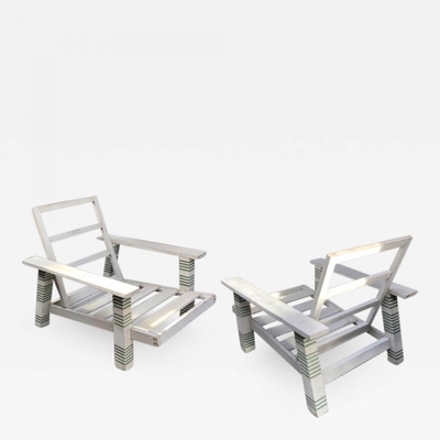 Gilles Semadiras for Maison et Jardin pair of garden lounge chair