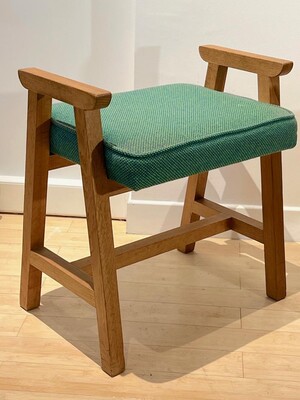 Guillerme et Chambron pair 50s oak stools with their vintage 