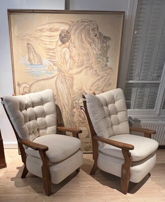 Guillerme et chambron pair of comfy lounge chairs