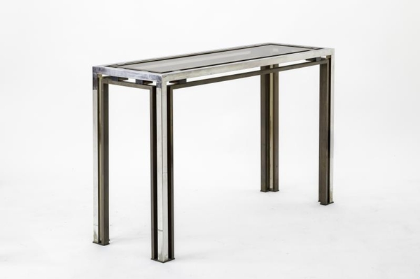 Guy Lefevre nickel & glass console