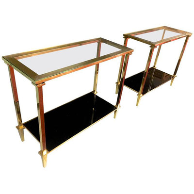 Guy Lefevre Refined Pair of Two Tiers Side Tables