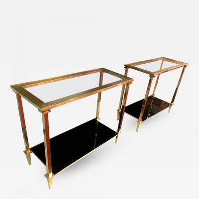 Guy Lefevre Refined Pair of Two Tiers Side Tables